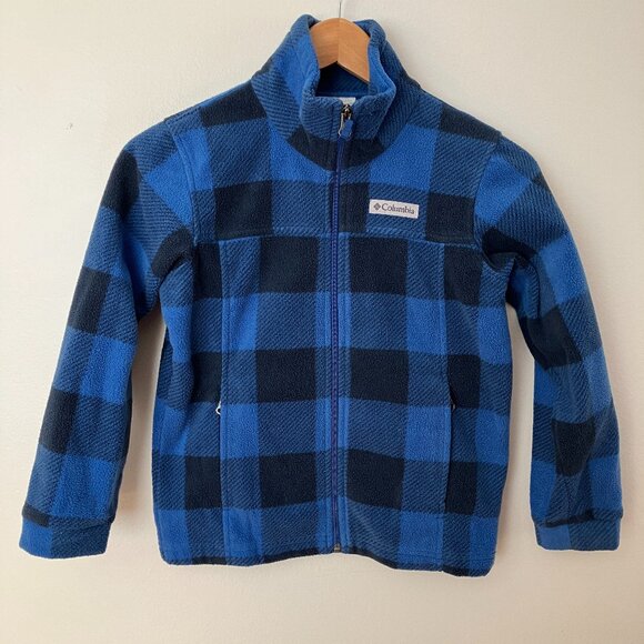 Youth 8 Columbia Benton Springs Plaid Print Fleece Jacket - Picture 1 of 4